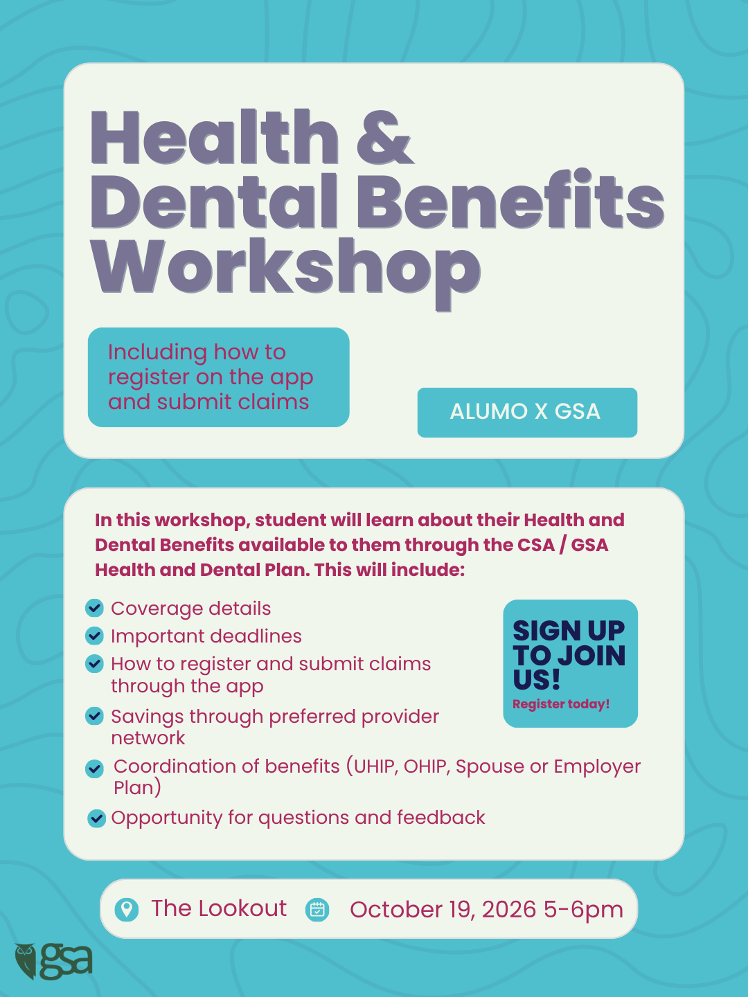 Health and Dental Benefits Workshop GSA X ALUMO