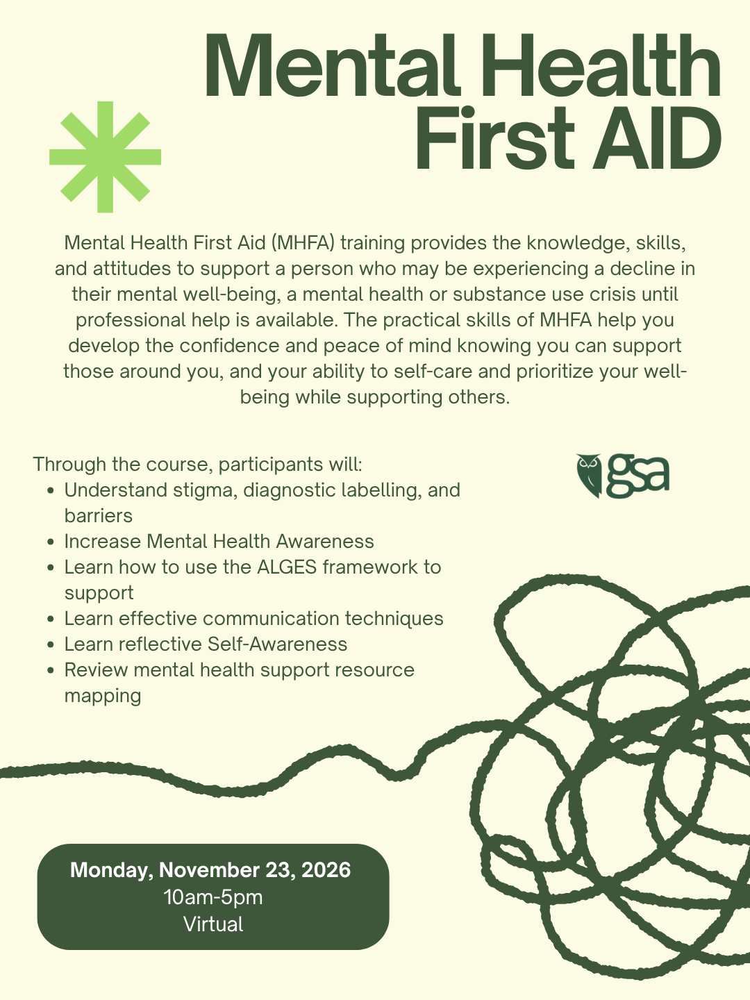 Mental Health First Aid (Essentials) GSA X ALUMO